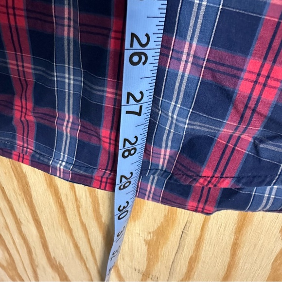 Bristol & Bull Men’s Plaid Button-Down Shirt‎ – Red & Navy Check, Size Large - Picture 4 of 7